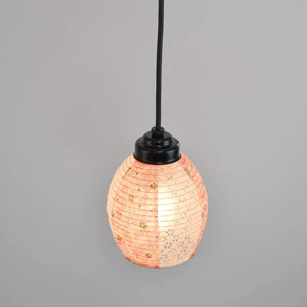 和紙ペンダントライト-和紙照明ペンダント-日本の和紙ランプ-和風ペンダントライト-手作り和紙照明-薄紙ペンダントライト-モダン和紙照明-和紙照明デザイン-伝統的な和紙照明-小さな空間-1灯ペンダントライト-和風照明1灯レトロペンダント インヴェント SDPN-244D 灯花ピンク×小梅ピンク 電球別売