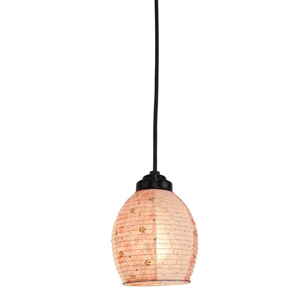 和紙ペンダントライト-和紙照明ペンダント-日本の和紙ランプ-和風ペンダントライト-手作り和紙照明-薄紙ペンダントライト-モダン和紙照明-和紙照明デザイン-伝統的な和紙照明-小さな空間-1灯ペンダントライト-和風照明1灯レトロペンダント インヴェント SDPN-244D 灯花ピンク×小梅ピンク 電球別売