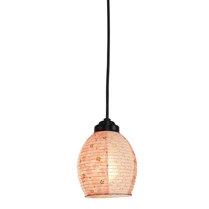 和紙ペンダントライト-和紙照明ペンダント-日本の和紙ランプ-和風ペンダントライト-手作り和紙照明-薄紙ペンダントライト-モダン和紙照明-和紙照明デザイン-伝統的な和紙照明-小さな空間-1灯ペンダントライト-和風照明1灯レトロペンダント インヴェント SDPN-244D 灯花ピンク×小梅ピンク 電球別売