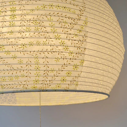 和紙ペンダントライト-和紙照明ペンダント-日本の和紙ランプ-和風ペンダントライト-手作り和紙照明-薄紙ペンダントライト-モダン和紙照明-和紙照明デザイン-伝統的な和紙照明-6畳用照明-2灯ペンダントライト-ポッポ　SPN2-1063 万年草×小梅白 電球別売