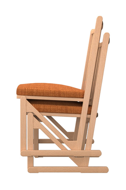 和室椅子テーブル_旅館家具_ダイニングチェア, チェア, ローチェア_しき-和室イスNT色-オレンジ_八木研_ヤギケン_yagiken