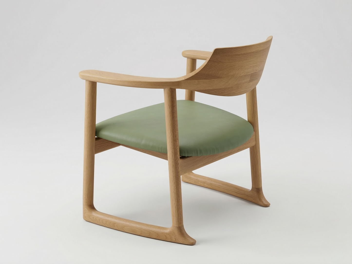 くつろぎ ラウンジチェア2 NT色（座面PVCグリーン）｜和室椅子・ラウンジチェア・アームチェア・旅館家具