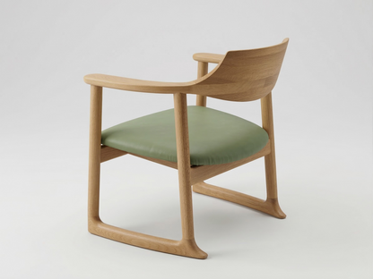 くつろぎ ラウンジチェア2 NT色（座面PVCグリーン）｜和室椅子・ラウンジチェア・アームチェア・旅館家具