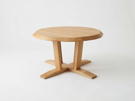 和室テーブル オーク無垢円形ローテーブル｜くつろぎラウンドテーブル60-L NT色