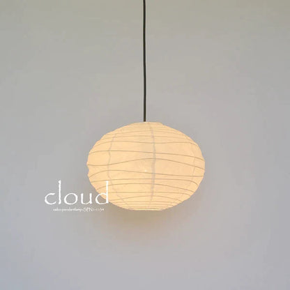 和紙ペンダントライト-和紙照明ペンダント-日本の和紙ランプ-和風ペンダントライト-手作り和紙照明-薄紙ペンダントライト-モダン和紙照明-和紙照明デザイン-伝統的な和紙照明-4畳用照明-1灯ペンダントライト-クラウド-spn1-1134-揉み紙-電球別売