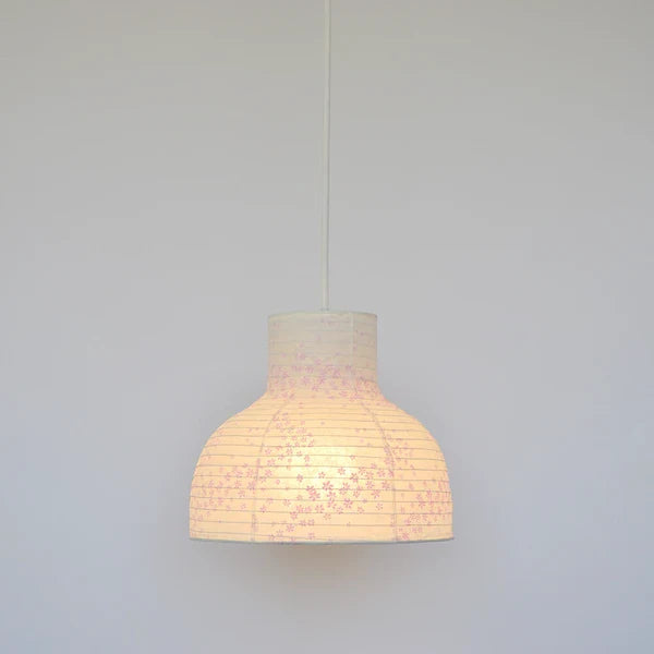 和紙ペンダントライト-和紙照明ペンダント-日本の和紙ランプ-和風ペンダントライト-手作り和紙照明-薄紙ペンダントライト-モダン和紙照明-和紙照明デザイン-伝統的な和紙照明-小さな空間-多灯吊り-1灯ペンダントライト カップ 花舞ピンク SPN1-1118 電球別売