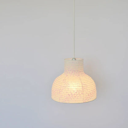 和紙ペンダントライト-和紙照明ペンダント-日本の和紙ランプ-和風ペンダントライト-手作り和紙照明-薄紙ペンダントライト-モダン和紙照明-和紙照明デザイン-伝統的な和紙照明-小さな空間-多灯吊り-1灯ペンダントライト カップ 花舞ピンク SPN1-1118 電球別売