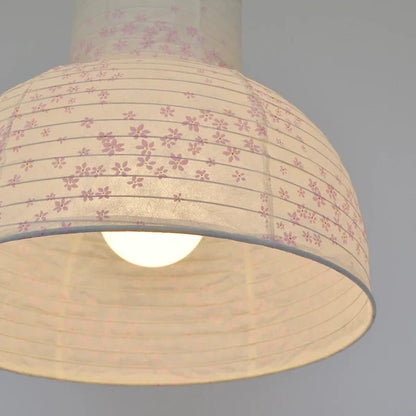 和紙ペンダントライト-和紙照明ペンダント-日本の和紙ランプ-和風ペンダントライト-手作り和紙照明-薄紙ペンダントライト-モダン和紙照明-和紙照明デザイン-伝統的な和紙照明-小さな空間-多灯吊り-1灯ペンダントライト カップ 花舞ピンク SPN1-1118 電球別売