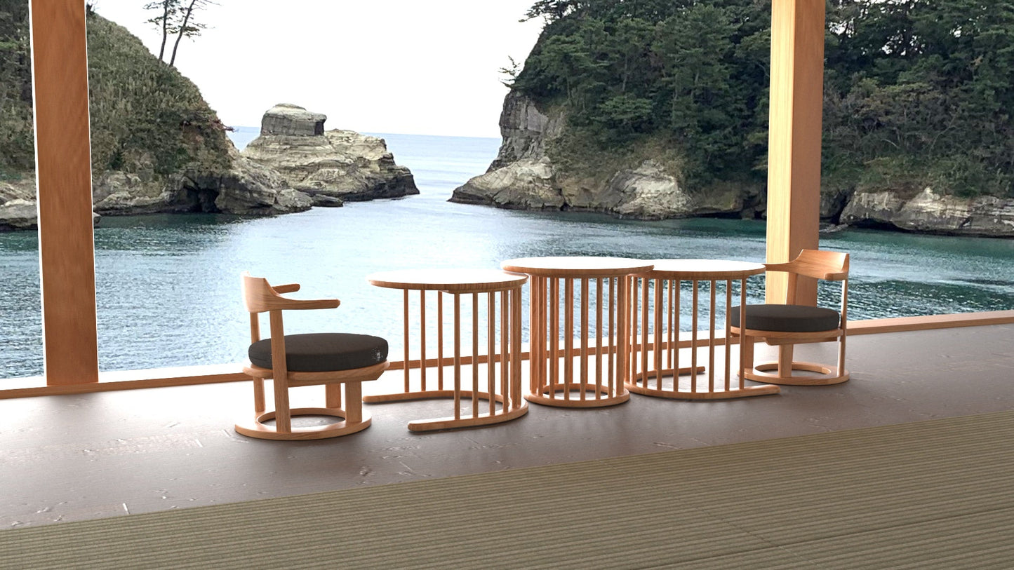 和室椅子テーブル_旅館家具_ダイニングチェア, チェア, ローチェア_まどか-和室低座椅子-φ450-NT色_八木研_ヤギケン_yagiken