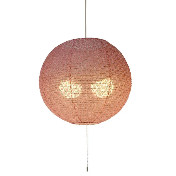和紙ペンダントライト-和紙照明ペンダント-日本の和紙ランプ-和風ペンダントライト-手作り和紙照明-薄紙ペンダントライト-モダン和紙照明-和紙照明デザイン-伝統的な和紙照明-6畳用照明-2灯ペンダントライト-コスミック-spn2-1061-麻葉梅紫-電球別売