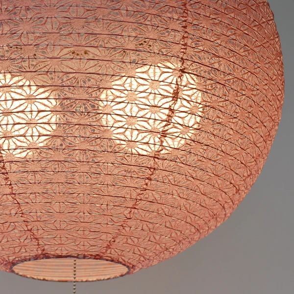 和紙ペンダントライト-和紙照明ペンダント-日本の和紙ランプ-和風ペンダントライト-手作り和紙照明-薄紙ペンダントライト-モダン和紙照明-和紙照明デザイン-伝統的な和紙照明-6畳用照明-2灯ペンダントライト-コスミック-spn2-1061-麻葉梅紫-電球別売