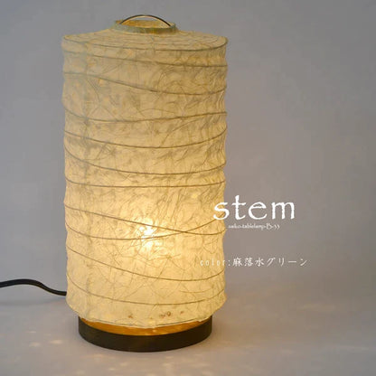 和紙テーブルライト 和紙照明テーブル 日本の和紙ライト 和風テーブルライト 手作り和紙照明 薄紙テーブルライト モダン和紙ライト 和紙ライトデザイン 伝統的な和紙照明 和風照明テーブルライト ステム B-33 麻落水グリーン 白熱電球25W付属