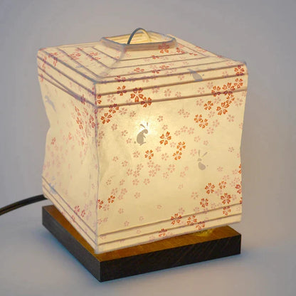 和紙テーブルライト 和紙照明テーブル 日本の和紙ライト 和風テーブルライト 手作り和紙照明 薄紙テーブルライト モダン和紙ライト 和紙ライトデザイン 伝統的な和紙照明 和風照明テーブルライト シュライン SS-3010 花うさぎピンク 白熱電球25W付属