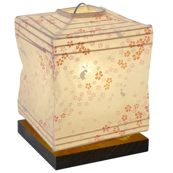 和紙テーブルライト 和紙照明テーブル 日本の和紙ライト 和風テーブルライト 手作り和紙照明 薄紙テーブルライト モダン和紙ライト 和紙ライトデザイン 伝統的な和紙照明 和風照明テーブルライト シュライン SS-3010 花うさぎピンク 白熱電球25W付属