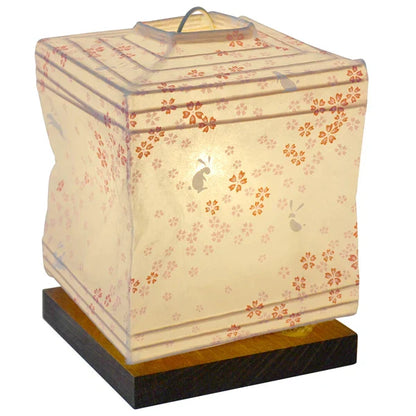 和紙テーブルライト 和紙照明テーブル 日本の和紙ライト 和風テーブルライト 手作り和紙照明 薄紙テーブルライト モダン和紙ライト 和紙ライトデザイン 伝統的な和紙照明 和風照明テーブルライト シュライン SS-3010 花うさぎピンク 白熱電球25W付属