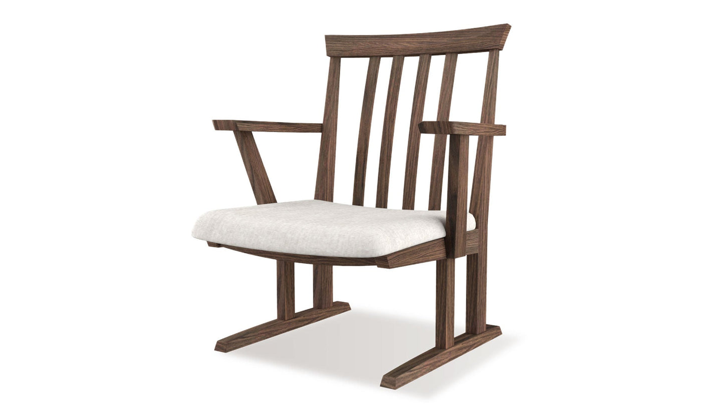 和室椅子テーブル_旅館家具_ダイニングチェア, チェア, ローチェア_たのし-アームチェアH-MB色-UP635_八木研_ヤギケン_yagiken