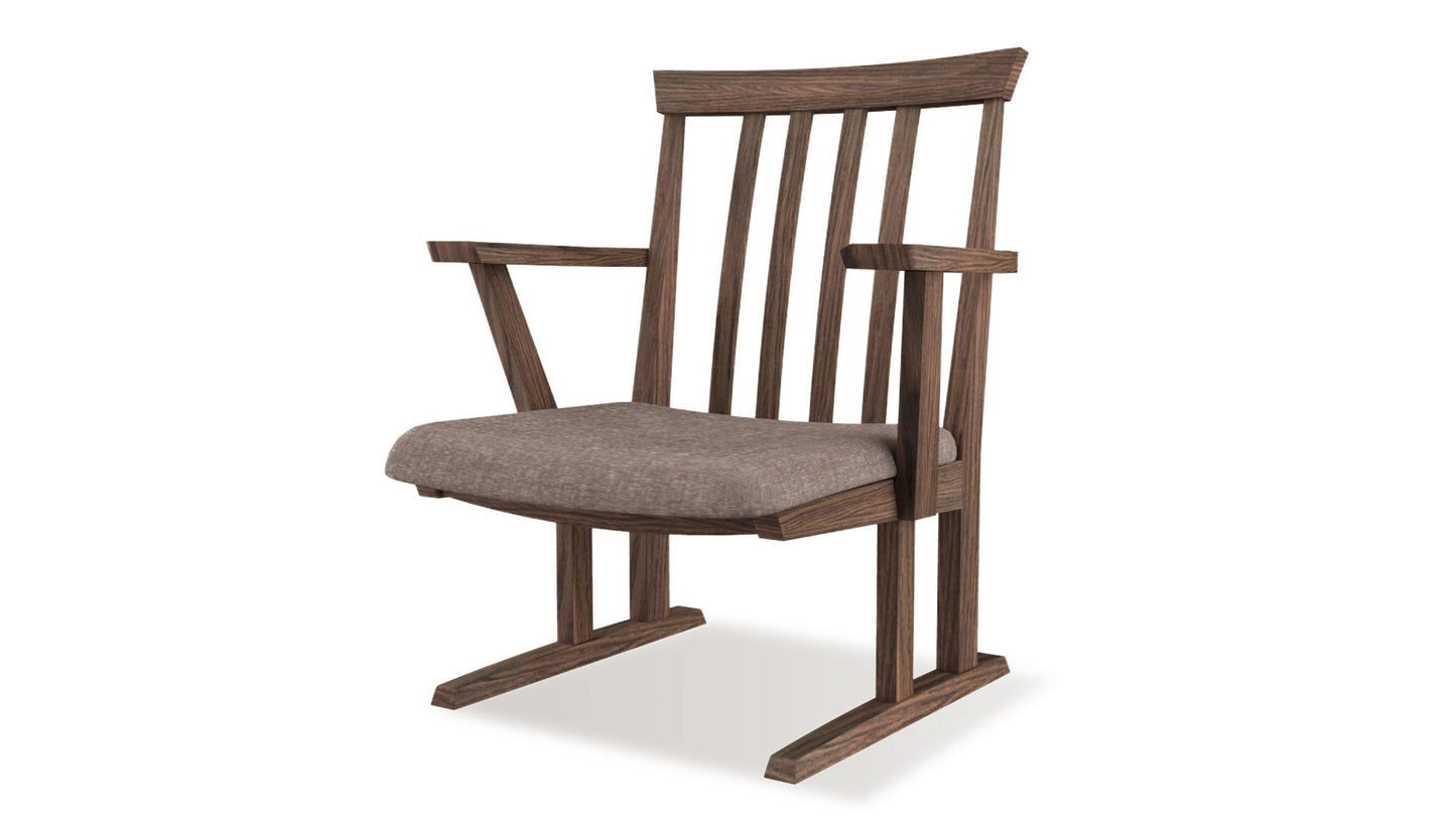 和室椅子テーブル_旅館家具_ダイニングチェア, チェア, ローチェア_たのし-アームチェアH-MB色-UP639_八木研_ヤギケン_yagiken