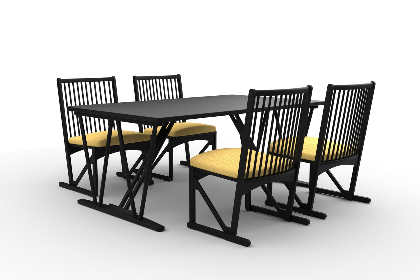 和室椅子テーブル_旅館家具_ダイニングチェア, チェア, ローチェア_しき-和室イスBK色-イエロー_八木研_ヤギケン_yagiken