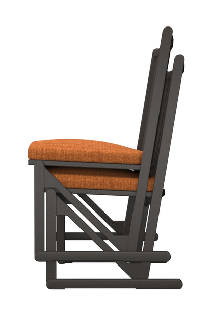 和室椅子テーブル_旅館家具_ダイニングチェア, チェア, ローチェア_しき-和室イスBK色-オレンジ_八木研_ヤギケン_yagiken