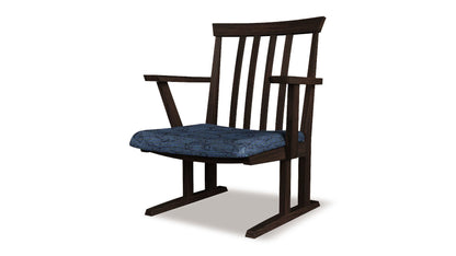 和室椅子テーブル_旅館家具_ダイニングチェア, チェア, ローチェア_たのし-アームチェアH-DB色-テール40_八木研_ヤギケン_yagiken