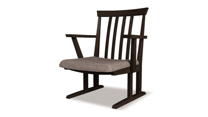 和室椅子テーブル_旅館家具_ダイニングチェア, チェア, ローチェア_たのし-アームチェアH-DB色-UP639_八木研_ヤギケン_yagiken