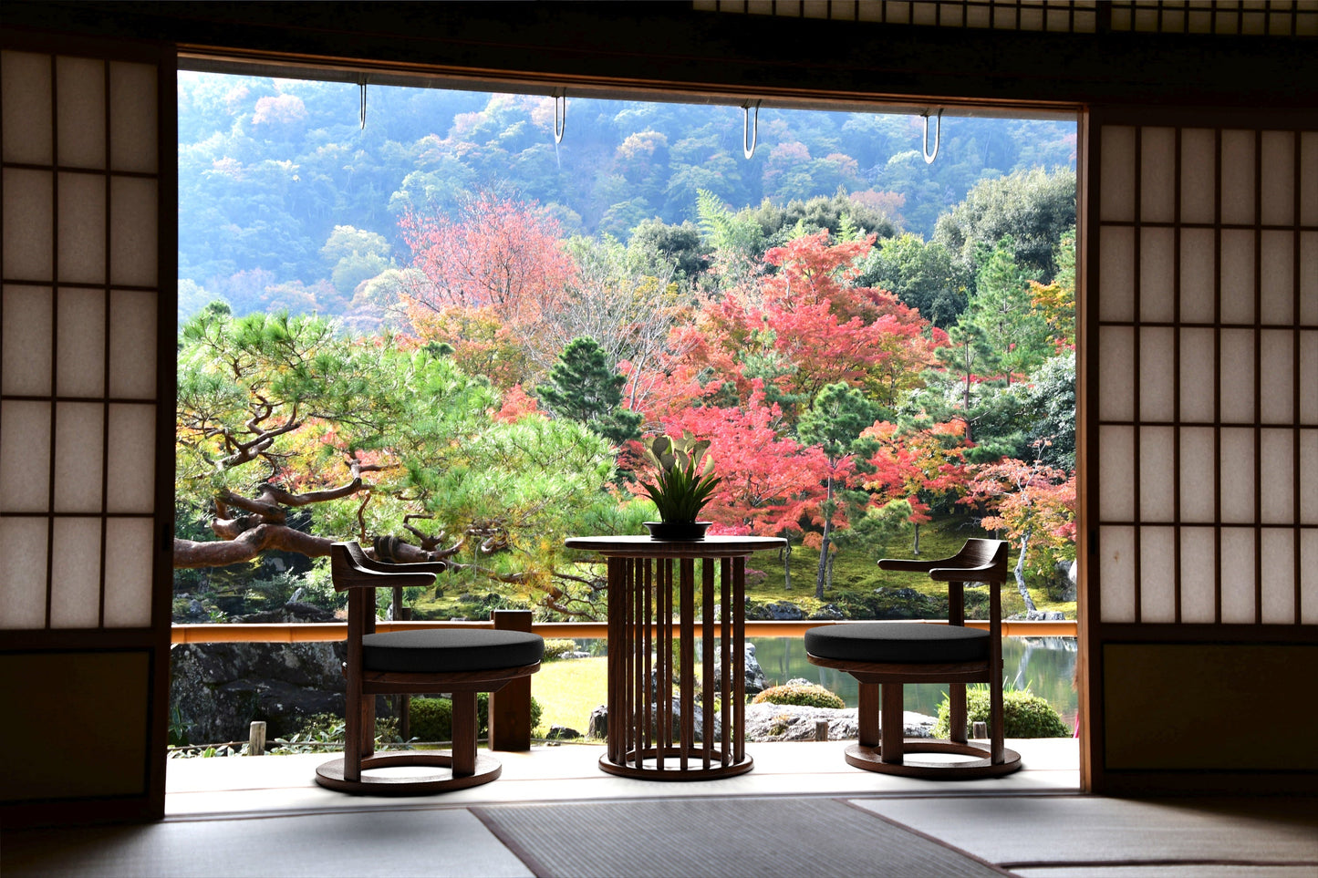 和室椅子テーブル_旅館家具_ダイニングチェア, チェア, ローチェア_まどか-高座椅子-470-DB色_八木研_ヤギケン_yagiken