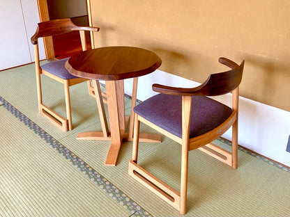 和室椅子テーブル_旅館家具_2人用テーブル, テーブル, ラウンドテーブル_くつろぎ-ラウンドテーブル60-H_八木研_ヤギケン_yagiken