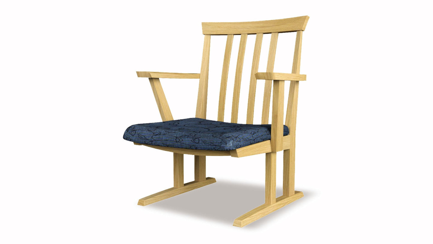 和室椅子テーブル_旅館家具_ダイニングチェア, チェア, ローチェア_たのし-アームチェアH-NT色-テール40_八木研_ヤギケン_yagiken