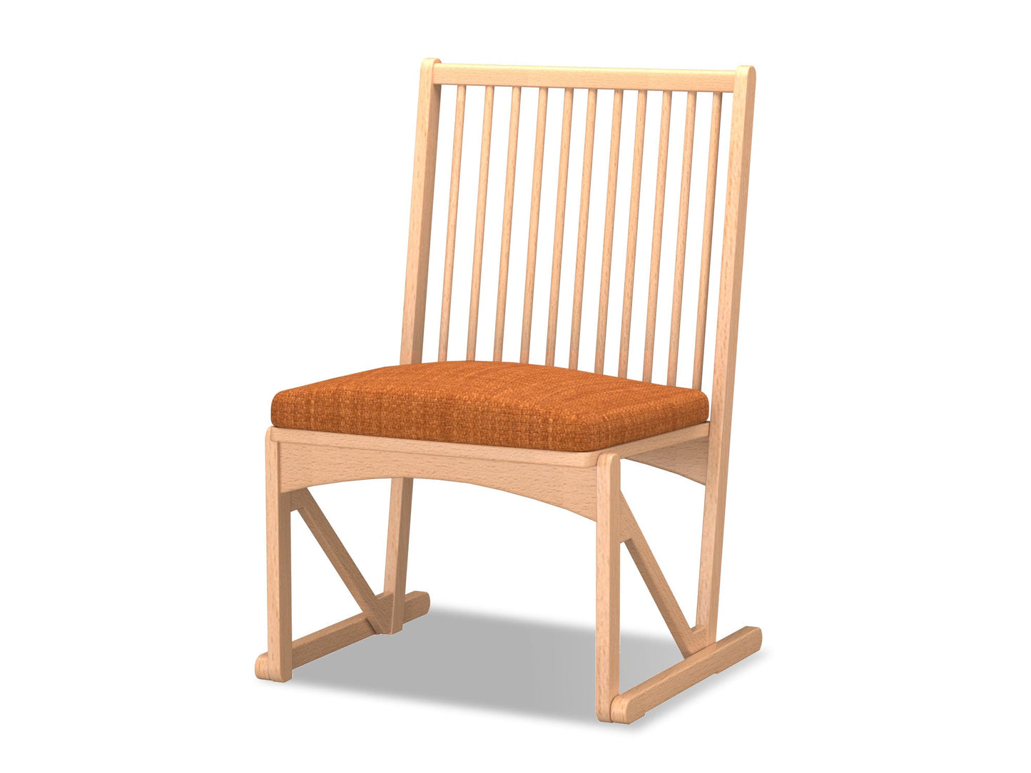 和室椅子テーブル_旅館家具_ダイニングチェア, チェア, ローチェア_しき-和室イスNT色-オレンジ_八木研_ヤギケン_yagiken