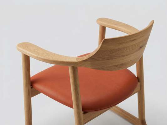 くつろぎ ラウンジチェア2 NT色（座面PVCオレンジ）｜和室椅子・ラウンジチェア・アームチェア・旅館家具