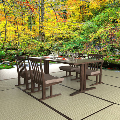 和室椅子テーブル_旅館家具_ダイニングチェア, チェア, ローチェア_たのし-アームチェアH-MB色-UP635_八木研_ヤギケン_yagiken