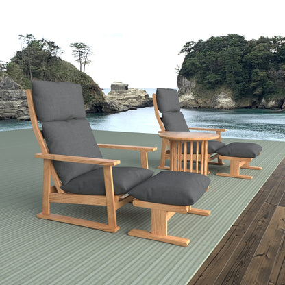 和室椅子テーブル_旅館家具_チェア, モーション機能, ラウンジ, リクライニングチェア, リラックスチェア, ローチェア, 低い椅子, 和室椅子, 宴会場, 広縁, 座面高さ34cm, 旅館客室用椅子, 旅館食堂用, 日本製, 無断階リクライニング, 畳用椅子, 高座椅子, 高齢者用_くつろぎ-リクライニングチェア2_八木研_ヤギケン_yagiken