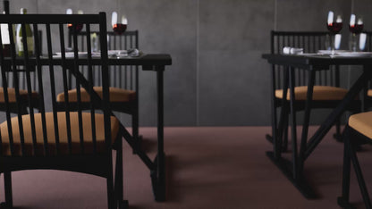 和室椅子テーブル_旅館家具_ダイニングチェア, チェア, ローチェア_しき-和室イスBK色-オレンジ_八木研_ヤギケン_yagiken